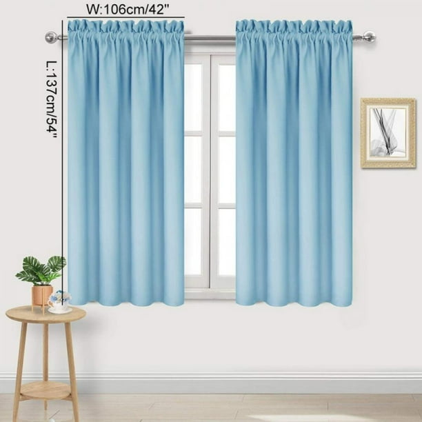 Rod Pocket Blackout Curtains for Bedroom Thermal Insulated Room