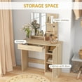 thumbnail image 4 of HOMCOM Vanity Table, Makeup Table with Mirror and Storage Shelves, Natural, 4 of 10