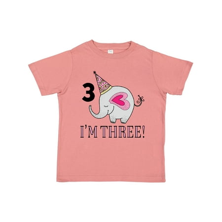 

Inktastic 3rd Birthday Elephant Girls Gift Toddler Toddler Girl T-Shirt