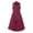 Wine, variant on Half-Zip High-Low Maxi Dress for Women Summer Sleeveless A-Line Dress with Flared Ruffled Skirt and Side Pockets for Vacation Style