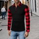 thumbnail image 2 of Gibobby Playera polo hombre Camisa informal con cremallera sólida para hombre, blusa con cuello vuelto, camisa superior de manga larga, camisa informal d(Negro,XL), 2 of 3