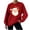 Red, variant on Hooded Sweatshirt for Women Fashion Loose Casual Christmas Printed Round Neck Long Sleeve Hoodless Sweatshirt