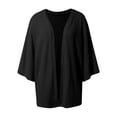 thumbnail image 3 of Womens Lightweight Cardigan Knit 3/4 Batwing Sleeve Cardigan Casual Soft Open Front Cardigan Beach Cover Up Top Womens Sweaters Fall Cardigan Fall Cardigans Light Cardigans for Women Summer Tan, 3 of 3