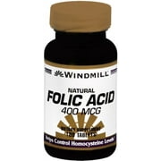 Windmill Folic Acid 400 mcg Tablets Natural 180 Tablets (Pack of 3)