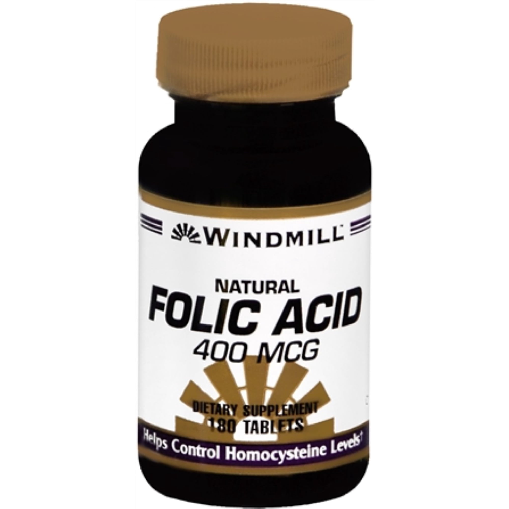 Windmill Folic Acid 400 mcg Tablets Natural 180 Tablets (Pack of 3)