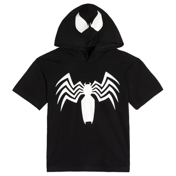 Marvel Spider-Man Big Kids' Boy or Girl Cosplay Hooded T-Shirt Venom Black