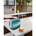thumbnail image 3 of Teal Turquoise Small Toaster Cover 2 Slice, Kitchen Appliance Covers, Farmhouse Abstract Gradient Wooden Plank Toaster Oven Cover with Loop, Bread Machine Cover Polyester Dust Cover Protection, 3 of 4