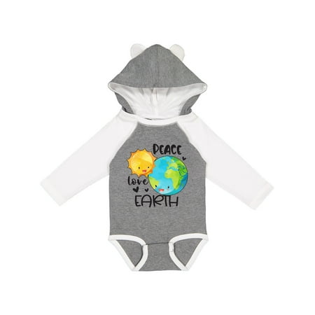 

Inktastic Earth Day Peace Love Earth Gift Baby Boy or Baby Girl Long Sleeve Bodysuit