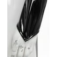 thumbnail image 5 of YiZYiF Womens Wet Look PVC Leather High Slit Tight Dress with Removable Sleeves for Club Party Black XXL, 5 of 7