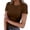 1#Coffee, variant on Women's Summer Scoop Neck Short Sleeve T-Shirts Ribbed Knit Slim Fitted Casual Basic Top Blue M