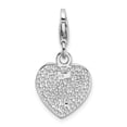 thumbnail image 3 of FB Jewels Sterling Silver Polished w/ Red CZ LOVE Heart Lobster Clasp Charm, 3 of 3