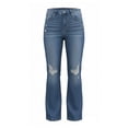 thumbnail image 7 of ClodeEU Women's High Waist Ripped Wide Leg Jeans,Distressed Baggy Straight Denim Trousers with Pockets Blue,Women's Plus L, 7 of 7