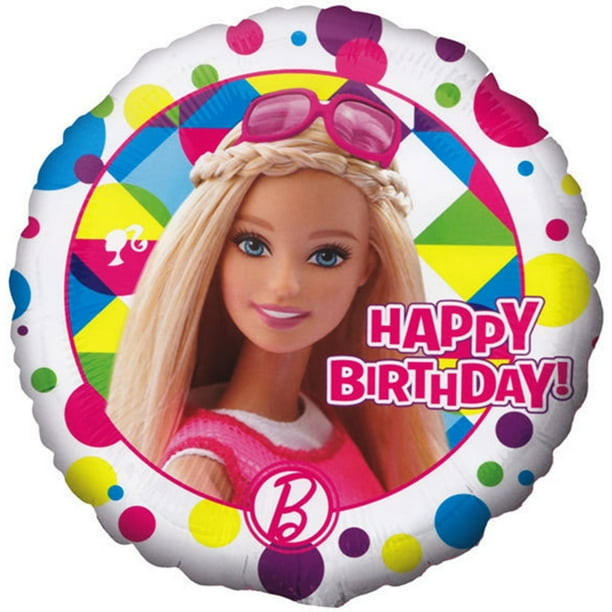 Barbie Sparkle Happy Birthday Foil Mylar Balloon 18 Each Walmart Com Walmart Com