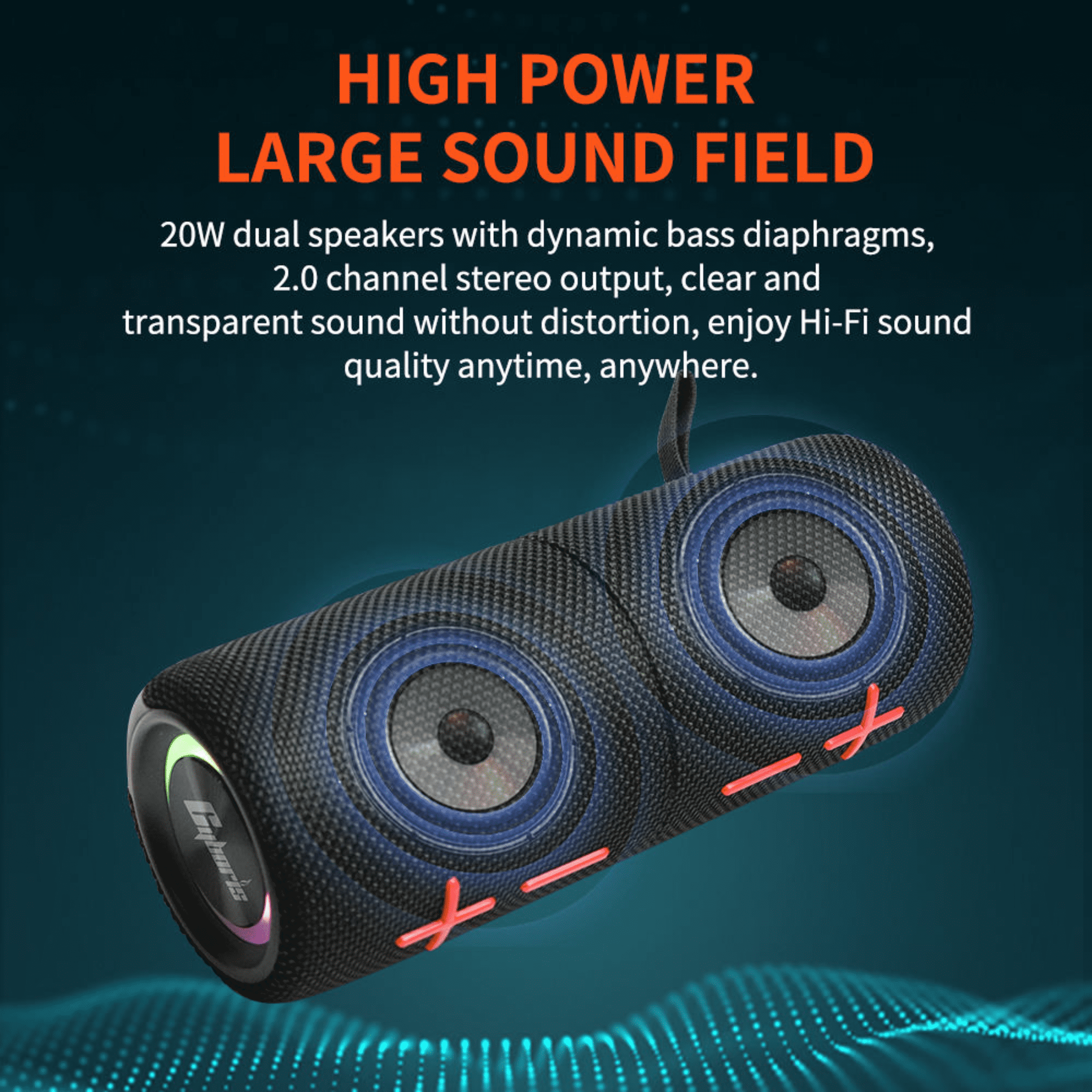 DCOWO Magnetic Bluetooth Speaker, 2-in-1 Detachable Wireless Speakers, 20W Stereo Sound, IPX6 Waterproof Portable Speaker for Outdoor Camping, Travel and Parties