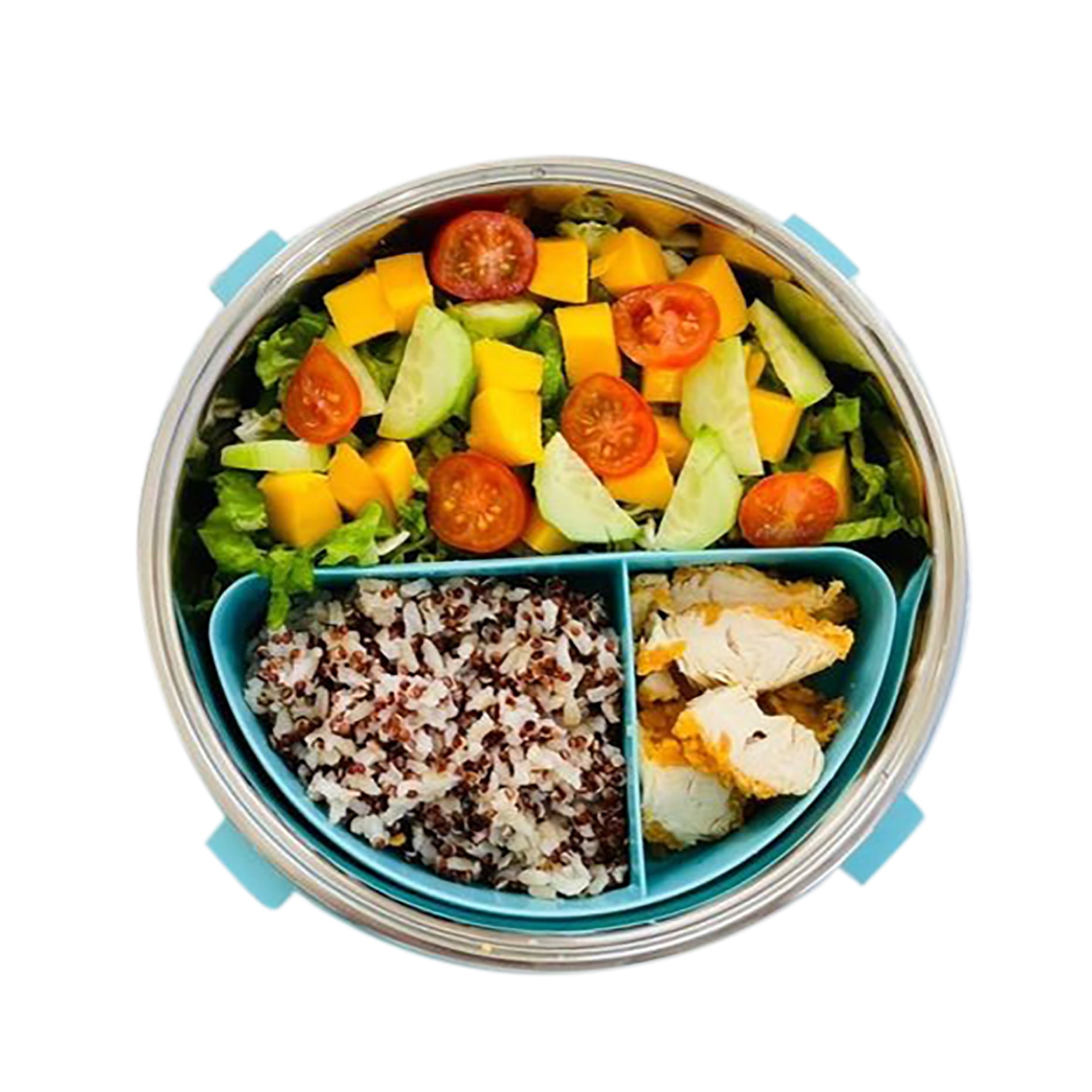 MIRA 42 OZ Stainless Steel Round Lunch Box Food Storage Containers with Bento Box Insert, BPA