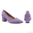 thumbnail image 6 of Women's Pointed Toe Pumps, 2 Inches Slip On Low Chunky Block Heels, Padded Latex Cushion, Light Purple,Size 11.5, 6 of 7