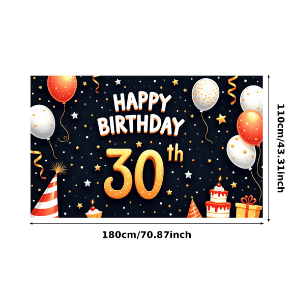 Colorful Design Happy Birthday Banner Cake Decoration 30th Celebration for Birthday Party Indoor Decoration Event Celebration