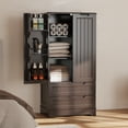 thumbnail image 4 of Pantry Storage Cabinets with Doors and Shelves, Noelse 47'' Kitchen Pantry with 2 Large Drawers for Kitchen Dining Room and Living Room, Dark Brown, 4 of 9