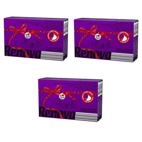 Renova Purple and White Pocket Tissues with Lavender Scent (Pack of 3)