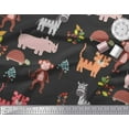 thumbnail image 3 of Soimoi Velvet Fabric Berries & Animals Cartoon Print Fabric by Yard 58 Inch Wide, 3 of 3