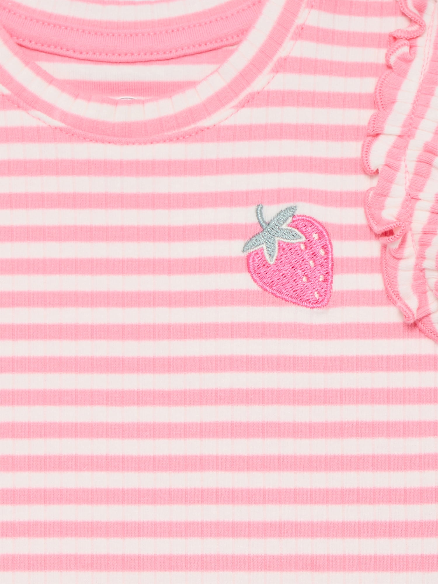 Wonder Nation Baby Girls Tee with Flutter Sleeves, Sizes 0-24 Months