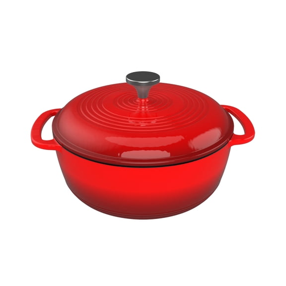 Classic Cuisine Dutch Oven Pot with Lid - 6-Qt Enameled Cast Iron Cookware