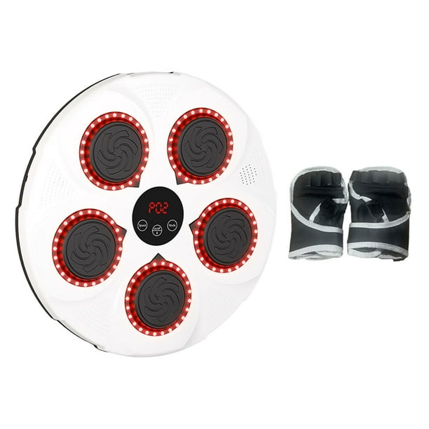 Objetivo de reacción de pared electrónico para niños y adultos, boxeo musical montado en la pared Blanco con luz roja