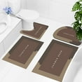 thumbnail image 7 of Dianli Four Piece Absorbent Bathroom Rug Set Non Slip Washable Toilet Mat with Lid Cover U Shaped Rug and Door Mat Large Size Quick Drying Perfect for Home or Hotel Use, 7 of 7