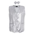 thumbnail image 1 of TheFound Men Stylish Suit Blazer Deep V-neck Solid Color Sequins Slim Vest, 1 of 7