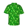 thumbnail image 3 of Balery St Patrick's Day2 Print Men's Hawaiian Shirts Short Sleeve Beach Shirt Relaxed Fit Vacation Button Down Shirts-3X-Large, 3 of 9