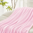 thumbnail image 3 of Exclusivo Mezcla Waffle Textured Extra Large Fleece Blanket, Super Soft and Warm Throw Blanket for Couch, Sofa and Bed (Light Pink, 50"x70")-Cozy, Fuzzy and Lightweight, 3 of 7