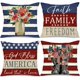 thumbnail image 2 of Juego de 4 fundas de almohada decorativas para el 4 de julio, 18 x 18, con diseño de estrellas y rayas, diseño de botas de la libertad, banderas florales, almohadas patrióticas, decoración del Día de, 2 of 8