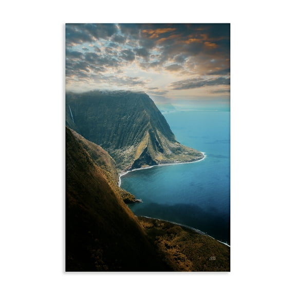 Stupell Industries Hawaiian Coast Cliffs Landscape & Nature Photography Wrapped Canvas Art Print Wall Art, 16 x 24