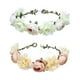 thumbnail image 1 of KAKOWELY 2 diademas de tela con diseño floral y corona de flores para niña (blanco y naranja), 1 of 4