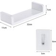 thumbnail image 3 of Estante De Pared Para Baño, Estante De Ducha Adhesivo, Estante Flotante, Estante De Almacenamiento De Ducha, Fijo, Se Puede Utilizar En Baños,White,32*11*7cm, 3 of 5