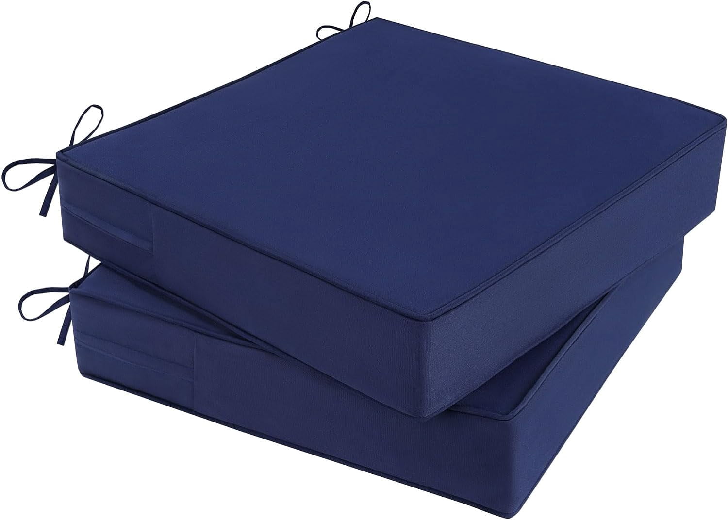 Outdoor Chair Cushions 22x22x4 Inch, Waterproof Spice Patio Furniture Cushions Set of 2 with Ties & Handle, 3 Year Color Fastness Square Replacement Seat Cushions for Sofa, Couch