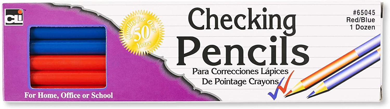 Tooth  charting checking pencils 12/Pk Red & Blue   65045 