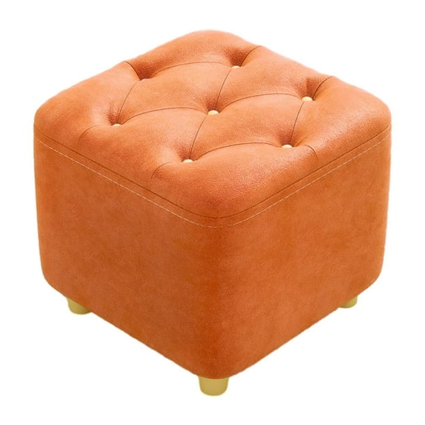 Taburete para pies Macarena Reposapiés acolchado antideslizante estable pequeño para vestidor Entrada Hogar Naranja