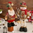 thumbnail image 4 of Dserfhy Christmas Gnome Plush Doll Retractable Legs Santa Claus Snowman Elk Ornament Adjustable Standing Figurine Decoration, 4 of 8