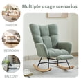 thumbnail image 5 of JXXRZ Nursery Rocking Chair with Footrest, Oversized Teddy Plush Rocker & Modern Upholstered High Back, Green, 5 of 8