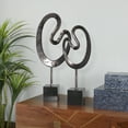 thumbnail image 3 of 24", 21"H Black Marble Abstract Sculpture with Black Base, by DecMode (2 Count), 3 of 9