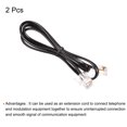 thumbnail image 3 of Uxcell Phone Extension Cord Telephone Cable Phone Line Cord RJ11 6P4C Plugs, Male to Male for Phone and Fax 2pcs Black 1.64 ft, 3 of 5