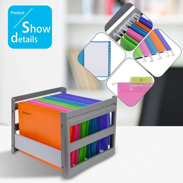 Hiziwimi 15PC PVC Filing Cabinet A4 Suspension Files with Tabs and