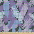 thumbnail image 2 of Ambesonne Retro Fabric by the Yard Upholstery, Funky Hatched Doodle Drawn, 3 Yards, Dark Grey Violet and Sky Blue, 2 of 5