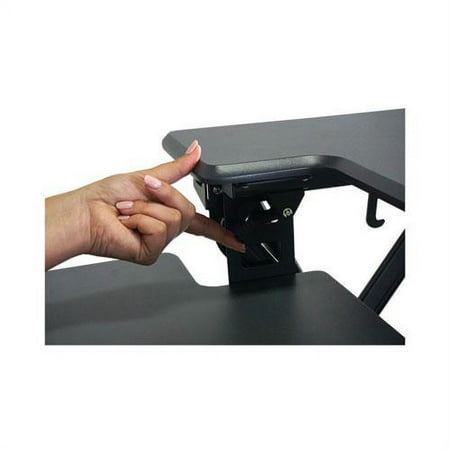 Victor - Adjustable Standing Desk Convertor with Keyboard Tray - Charcoal Gray And Black
