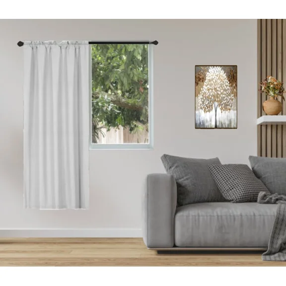 Gorgeous Home Linen 1-Piece 70% Blackout Rod Pocket Solid Window Curtain Panel With Lined Backing 35" X 63" R64 Silver