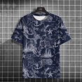 thumbnail image 3 of Camiseta con estampado náutico para hombre, camisetas de manga corta con patrón de brújula, ropa informal de verano para hombre, camisetas de moda para uso diario, 3 of 5