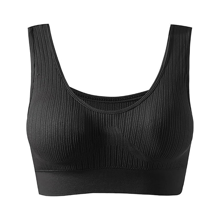 Exclare Racerback Full Figure Underwire Women's Front Close Bra Plus Size  Seamless Unlined Bra For Large Bust(Black,40D) 