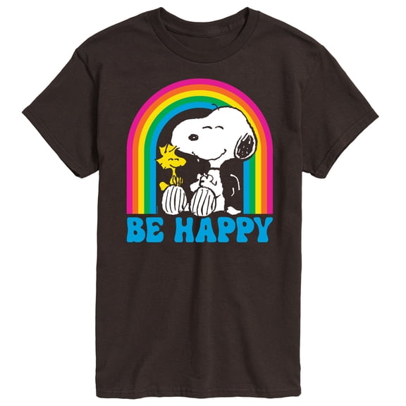 Peanuts - Be Happy Rainbow Men's Short Sleeve Graphic T-Shirt