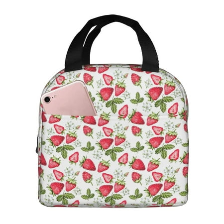 Insulated Lunch Bag for Women Men - Strawberry1 Leakproof Cooler Lunch Box for Women Men  Lunch Tote Bags for Work School Picnic Travel